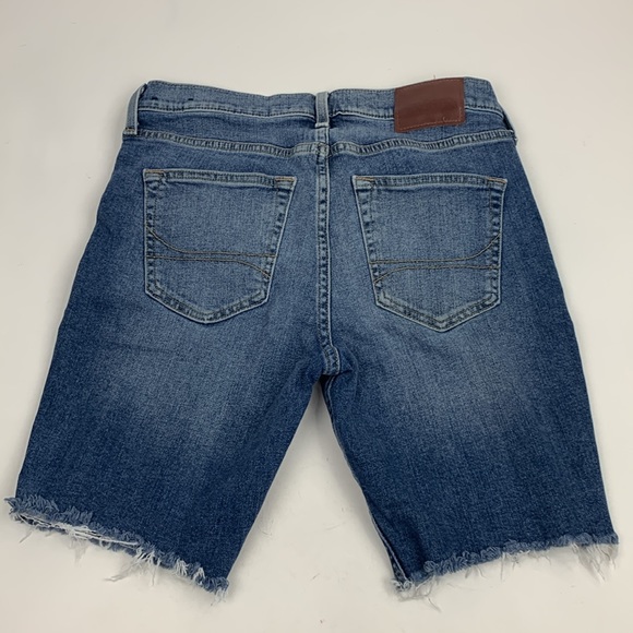 Hollister Skinny Denim Jean Shorts Epic Flex Size 30 Distressed Raw Hem Stretch - Picture 2 of 13